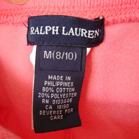 Ralph Lauren Girl's Pink Velour Track Pants Sweatpants Size 8 / 10 - Picture 9 of 10